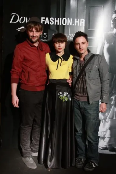 dizajner Nikica Ivančević (eNVy room), glumica Judita Franković i dizajner Vjeko Franetović (eNVy room)