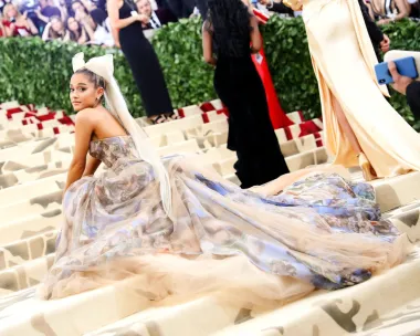Slatkica show businessa, pjevačica Ariana Grande, obožava nositi haljine princeza kroja, a na ovoj se fotografiji vidi i koliko se dobro osjeća u takvim kreacijama. Na Met Gali 2018. pojavila se u ovoj Vera Wang lepršavoj krinolini od metara i metara tila, šifona i svile te spremno pozirala u svim mogućim pozama. Uz njezinu krhku građu, ovakve se haljine čine još voluminoznije, pa je "puf" efekt princeza kroja dodatno naglašen. 