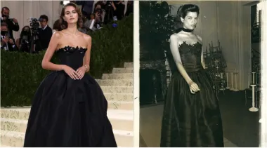 Kći Cindy Crawford odjenula je haljinu koja je replika haljine koju je Bianca Jagger nosila na Met Gali 1981. godine. Crna balska haljina s potpisom Oscara de la Rente bila je jednostavna, s cvjetnim detaljima na dekolteu. 
