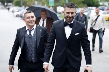 Marko je pri dolasku na vjenčanje bio odlično raspoložen i nije skidao osmijeh s lica. 