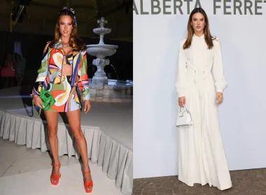 I Alessandra Ambrosio pridružila se Heidi Klum na predstavljanju nove kolekcije modne kuće Moschino, a ova Viktorijina anđelica izgledala je sjajno u šarenom kompletiću: crop topu, mini suknji i kožnoj jaknici s istim printom. Šareni look istaknula je crvenim sandala s platformom i neonsko zelenom torbicom. Samo dan prije, 41-godišnja brazilska ljepotica pojavila se na modnoj reviji slavne dizajnerice Alberte Ferretti, a za tu priliku odabrala je nešto decentniji outfit i zasjala u dugoj bijeloj haljini, s torbicom u istoj boji. 