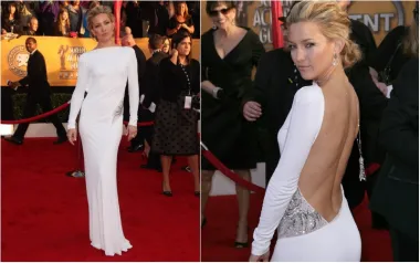 U haljini dostojnoj kakve mladenke pojavila se glumica Kate Hudson na dodjeli nagrada SAG 2010. Nosila je dugu i elegantnu bijelu Pucci haljinu dugih rukava, s malim srebrnim detaljem sa strane, no definitivno najbolji dio ove haljine bila su njena otvorena leđa.