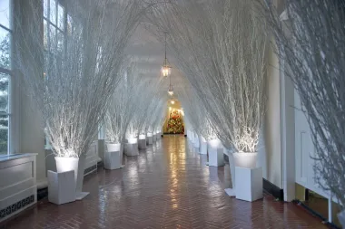 Melania Trump prvi je put predstavila svoje božićne dekoracije u prosincu 2017. godine, u sklopu tematskog koncepta &quot;Time-Honored Traditions&quot;, što je značilo naglasak na klasične božićne tradicije i obiteljske običaje.