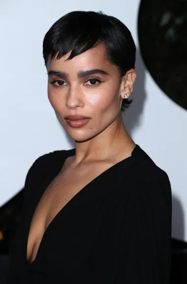 Zoë Kravitz je ultimativna inspiracija za ljepotu, a ovaj oštar pixie je samo jedan od njenih upečatljivih frizura.
