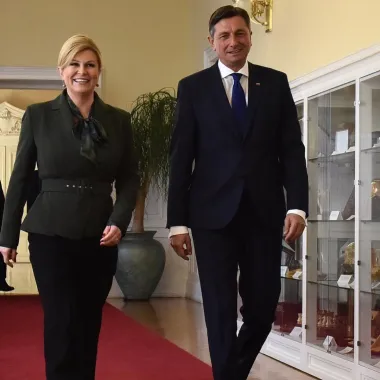 U Sloveniji prilikom susreta s bivšim slovenskim predsjednikom Borutom Pahorom u Sloveniji. 