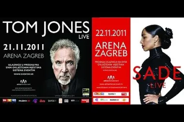 Tom Jones i Sade uskoro u Areni Zagreb