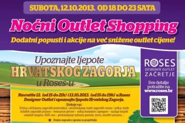 Noćni outlet shopping uz dodatne popuste i ljepote Hrvatskog zagorja u Roses Designer Outletu