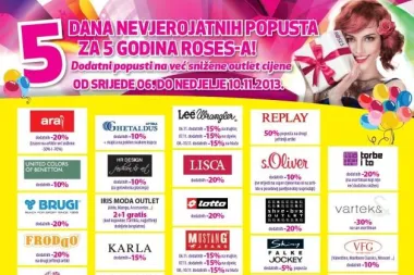 5 dana nevjerojatnih popusta za 5 godina Roses-a!