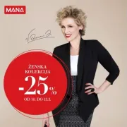 VIKEND AKCIJA u trgovinama MANA uz 25% popusta na žensku odjeću
