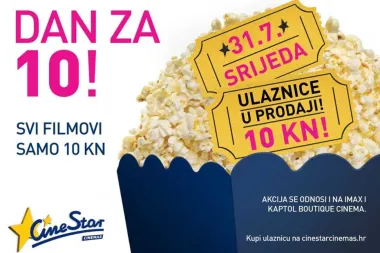 Sljedeća srijeda je dan za kino - svi filmovi u CineStar kinima za samo 10 kuna