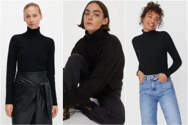 Crna dolčevita kraljica je elegantnih zimskih outfita