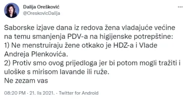 Odbijanje smanjenja PDV-a na uloške i tampone razljutilo je i mnoge slavne žene