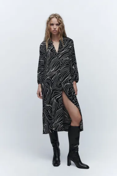 Haljine s printom idealne su za razigrane jesenske kombinacije, a Mango i Zara imaju odlične modele