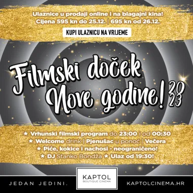 Film ili party za Novu godinu? I jedno i drugo na jedinstvenom dočeku u Kaptol Boutique Cinema