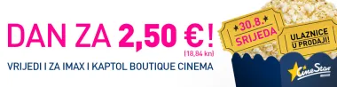 Kino ulaznice za 2,50 eura u CineStaru - filmska ponuda godine!
