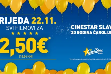 CineStar slavi 20. rođendan – u srijedu 22. studenog ulaznice za sve filmove samo 2,50 €