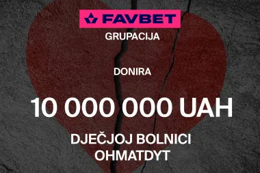 Favbet grupacija donirala više od 220.000 EUR za pomoć bombardiranoj dječjoj bolnici 'Okhmatdyt' u Kijevu