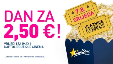 Savršen ljetni kino dan – u Cinestaru svi filmovi samo 2,50 €!