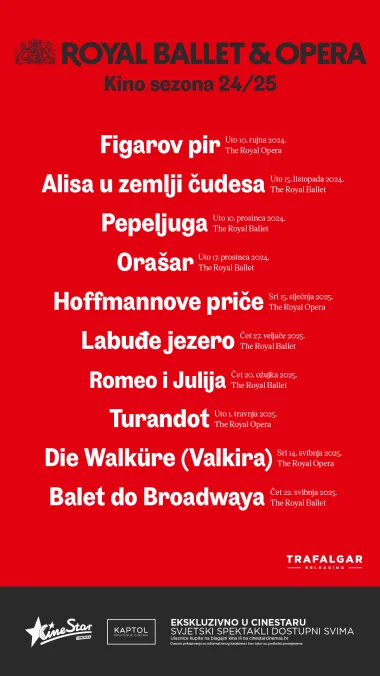 Royal Ballet i Opera u Cinestaru i ove sezone!